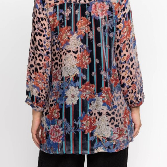 Johnny Was Ontari Burnout Tunic Blouse Top $295 - Picture 4 of 6